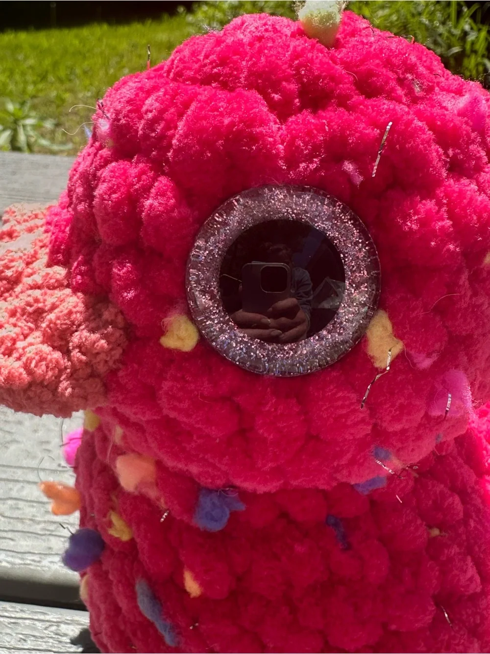 Bright Pink Plush Bird Chew Toy for Birds